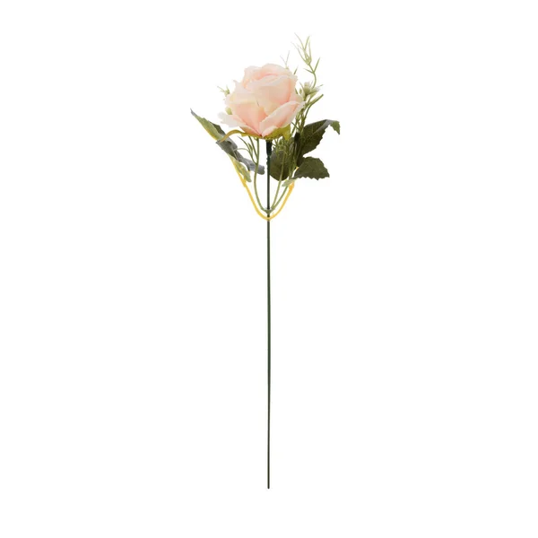 Rosa Artificiale Fiore Isolato Sfondo Bianco — Foto Stock