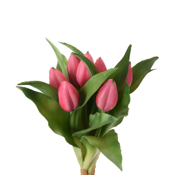 Künstliche Tulpen Blumen Isoliert Auf Weißem Hintergrund — Stockfoto