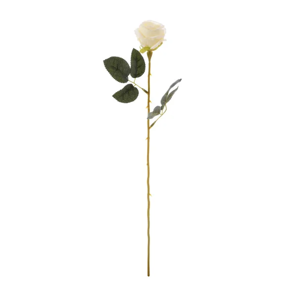 Rosa Artificiale Fiore Isolato Sfondo Bianco — Foto Stock