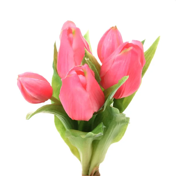 Künstliche Tulpen Blumen Isoliert Auf Weißem Hintergrund — Stockfoto