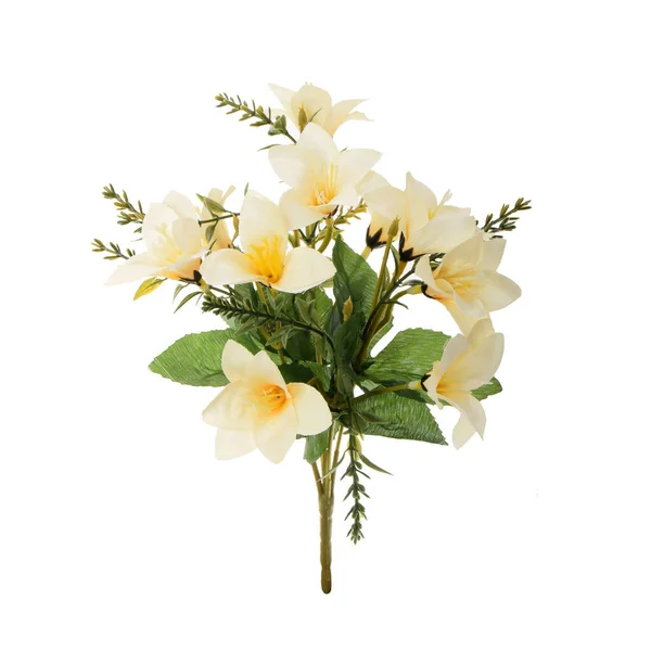 Flores Artificiales Aisladas Sobre Fondo Blanco — Foto de Stock