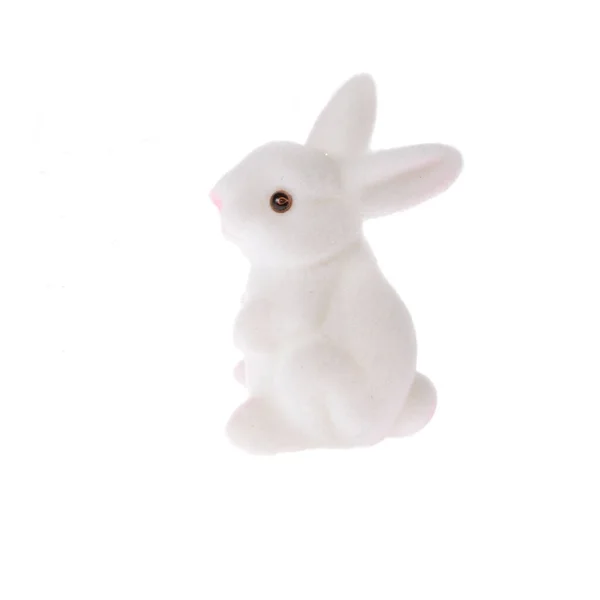 白い背景に隔離されたイースター装飾ウサギの姿 — ストック写真