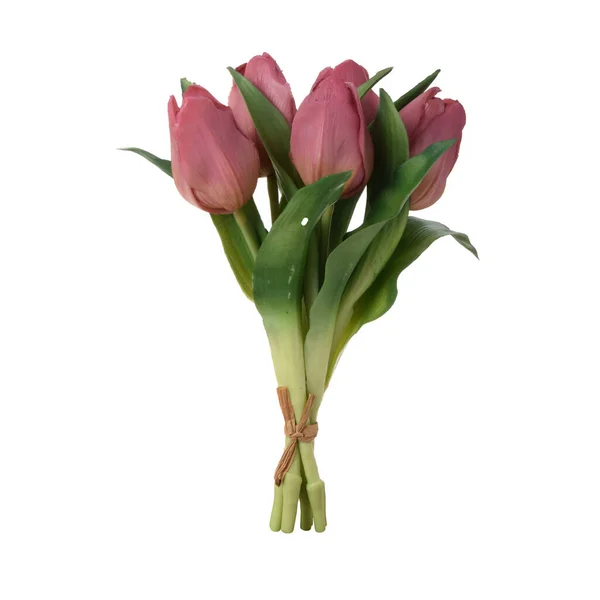 Tulipanes Artificiales Flores Aisladas Sobre Fondo Blanco — Foto de Stock