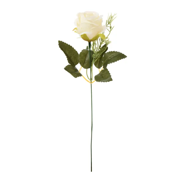 Sztuczny Kwiat Róży Izolowany Białym Tle — Zdjęcie stockowe