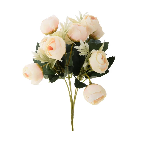 Rose Artificiali Fiori Isolati Sfondo Bianco — Foto Stock