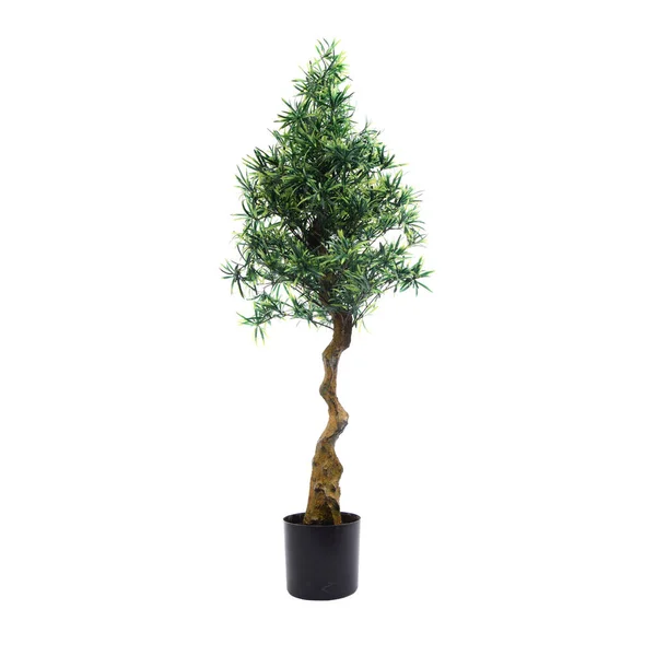 Albero Verde Artificiale Isolato Sfondo Bianco — Foto Stock