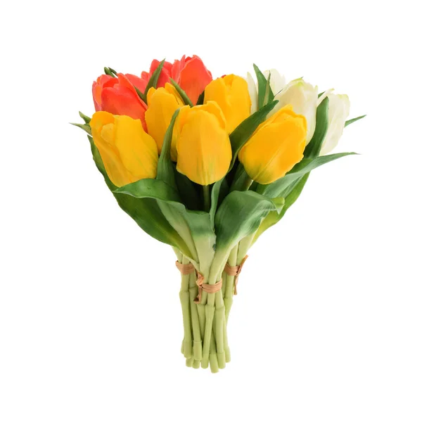 Kunstige Tulipanblomster Isolert Hvit Bakgrunn – stockfoto