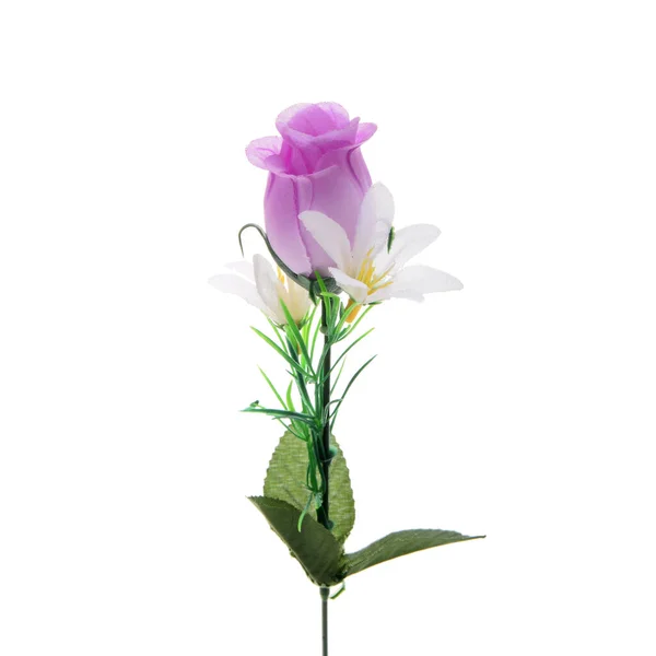 Colore Rosa Artificiale Fiore Isolato Sfondo Bianco — Foto Stock