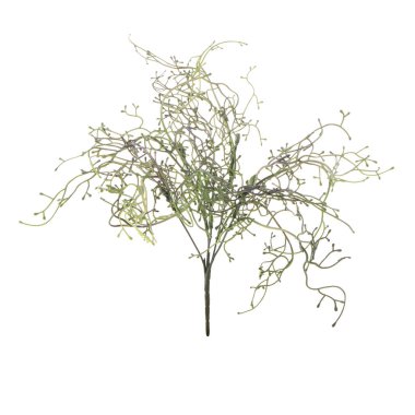 Beyaz arkaplanda izole edilmiş yapay bitkilerin renk dalları   