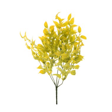 Beyaz arkaplanda izole edilmiş yapay bitkilerin renk dalları   