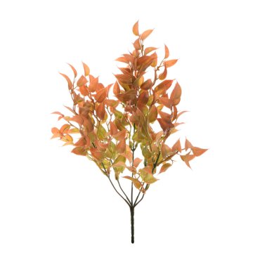 Beyaz arkaplanda izole edilmiş yapay bitkilerin renk dalları   