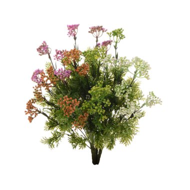 beyaz arkaplanda izole edilmiş yapay çiçekler  