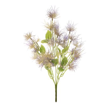 Beyaz arkaplanda izole edilmiş yapay bitkilerin renk dalları   