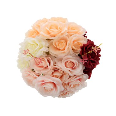 beyaz arkaplanda izole edilmiş renk yapay bitkisi  