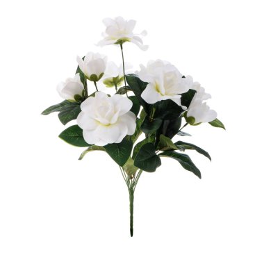 beyaz arkaplanda izole edilmiş yapay çiçekler  