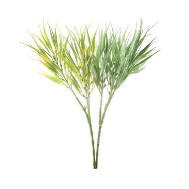 Beyaz arkaplanda izole edilmiş yapay bitkilerin renk dalları   