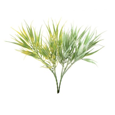 Beyaz arkaplanda izole edilmiş yapay bitkilerin renk dalları   