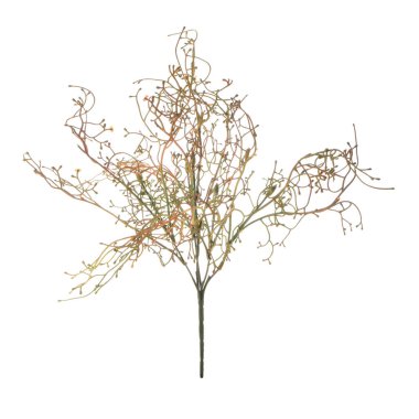 Beyaz arkaplanda izole edilmiş yapay bitkilerin renk dalları   