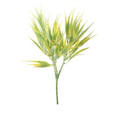 Beyaz arkaplanda izole edilmiş yapay bitkilerin renk dalları   