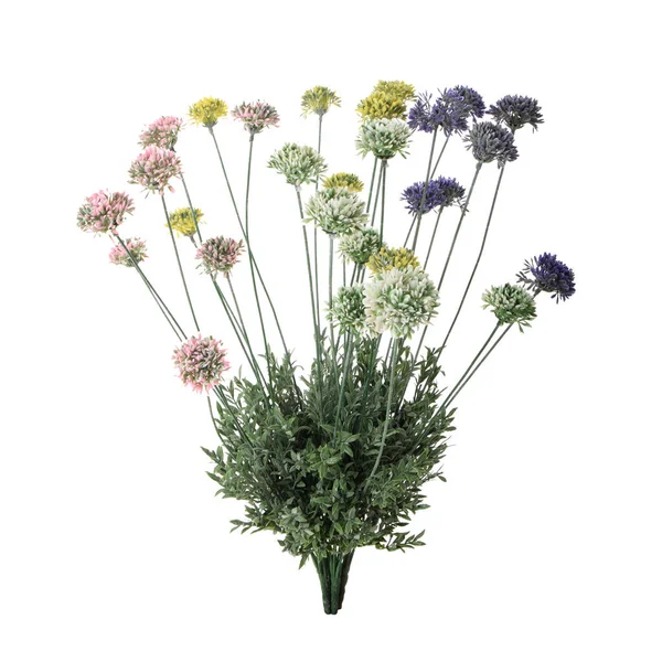 Farbe Künstliche Blumen Isoliert Auf Weißem Hintergrund — Stockfoto