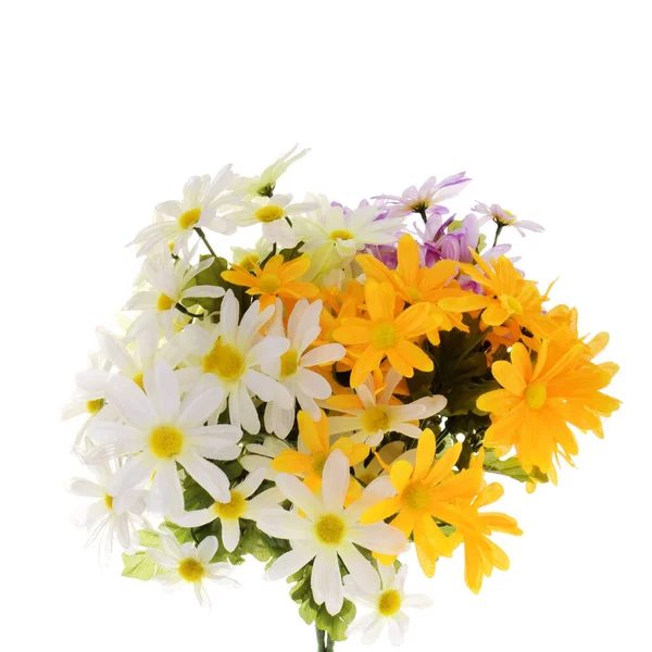 Farbe Künstliche Blumen Isoliert Auf Weißem Hintergrund — Stockfoto