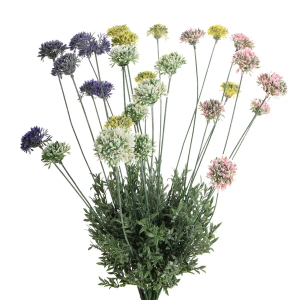 Farbe Künstliche Blumen Isoliert Auf Weißem Hintergrund — Stockfoto