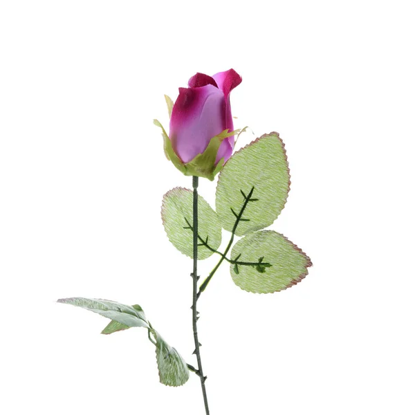 Colore Rosa Artificiale Fiore Isolato Sfondo Bianco — Foto Stock