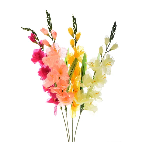 Color Artificial Flowers Isolated White Background — Stock Photo, Image