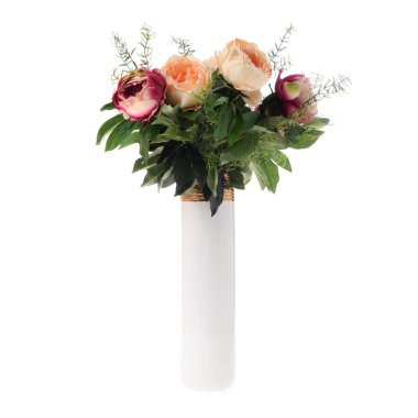 beyaz arkaplanda izole edilmiş renk yapay bitkisi  