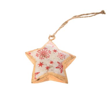 Beyaz arka planda izole edilmiş Noel dekorasyonu 