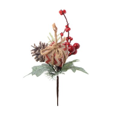 Beyaz arka planda izole edilmiş Noel dekorasyonu