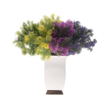 beyaz arkaplanda izole edilmiş yapay bitkiler  