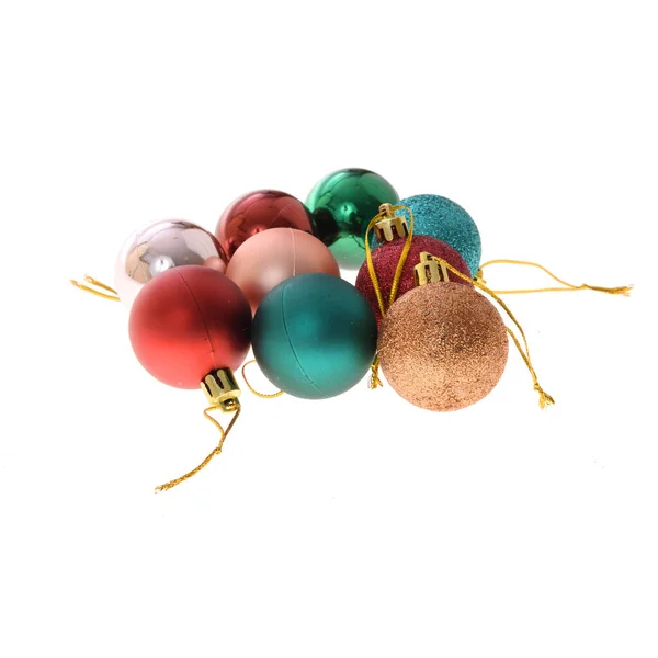 Kerstballen Decoratie Geïsoleerd Witte Achtergrond — Stockfoto
