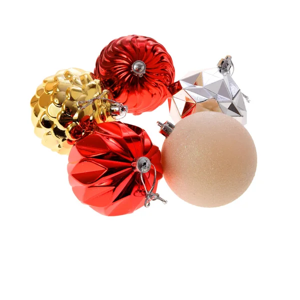 Kerstballen Decoratie Geïsoleerd Witte Achtergrond — Stockfoto