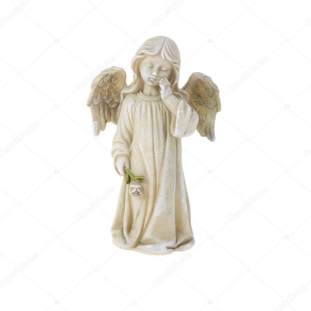 angel figurine isolated on white background 