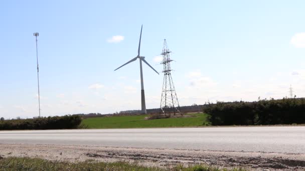 Generador Eólico Turbina Eólica Para Parque Eólico Rota Para Generar — Vídeo de stock