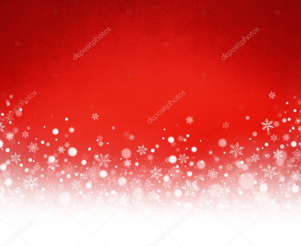 Snowflakes on Christmas red background