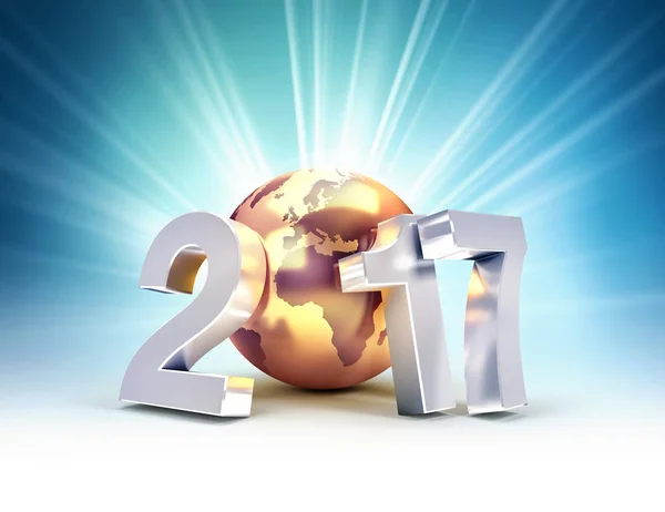 2017 New Year worldwide greetings — Stock Photo, Image