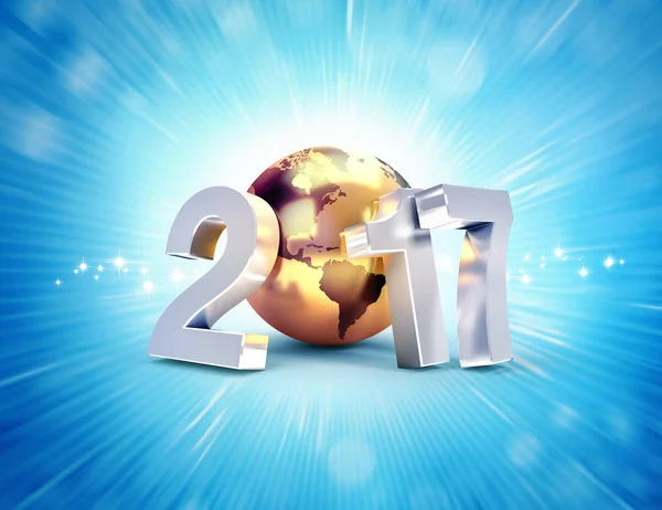 2017 världsomspännande nyårshälsningar — Stockfoto