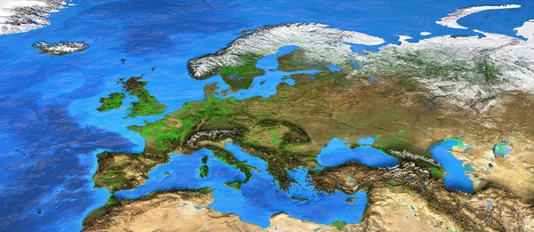 Mapa mundial de alta resolución centrado en Europa —  Fotos de Stock