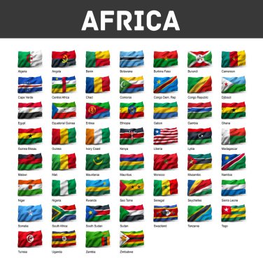 Set of African flags clipart