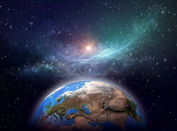 Planet Earth in cosmic space