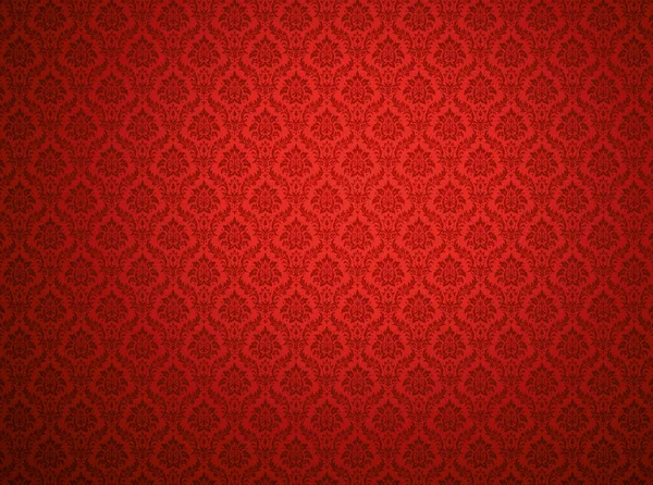 Patrón de damasco rojo fondo — Foto de Stock