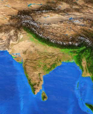 India - High resolution map clipart