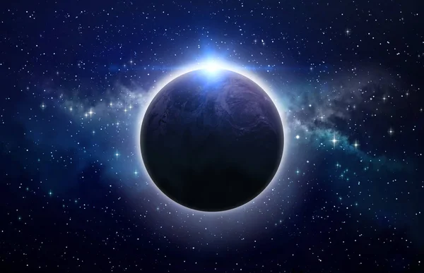 Eclipse total no espaço — Fotografia de Stock
