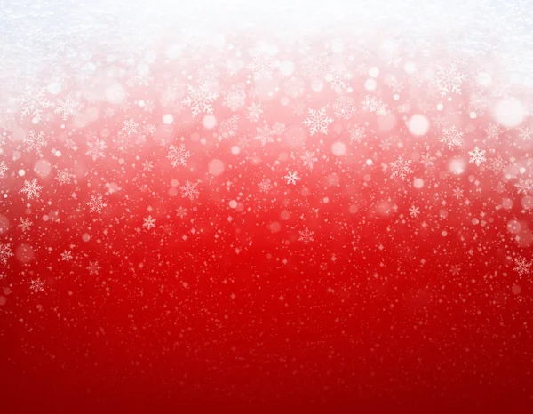 Χιονόπτωσης σε κόκκινο φόντο χριστουγεννιάτικο — Φωτογραφία Αρχείου