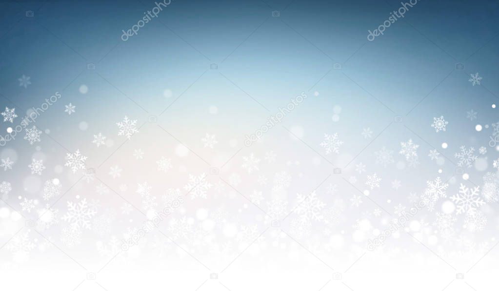 Festive winter blue background