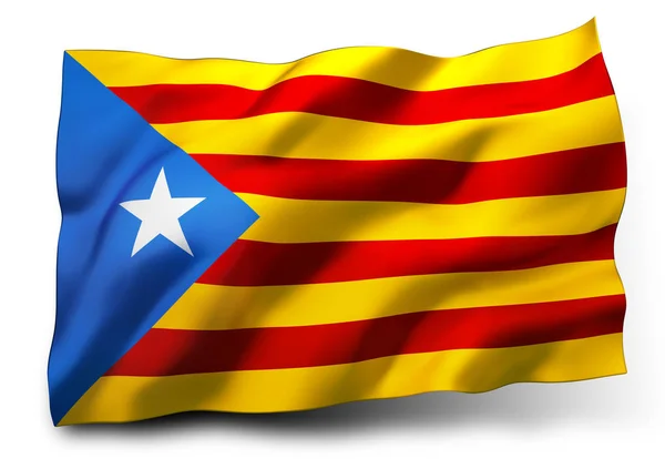 Estelada Blava, flag of Catalan separatism — Stock Photo, Image