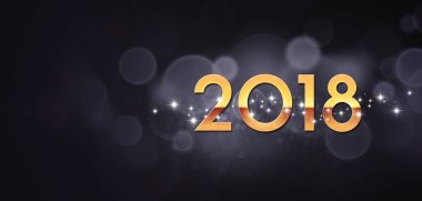 2018 siyah ve altın tebrik kartı