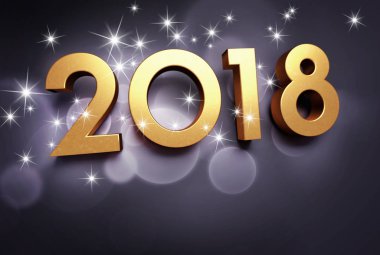 Siyah ve altın 2018 tebrik kartı